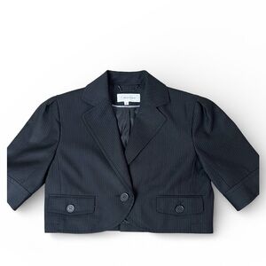 Calvin Klein Cropped Pinstripe Blazer size 4